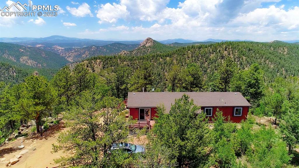 an aerial view of a house