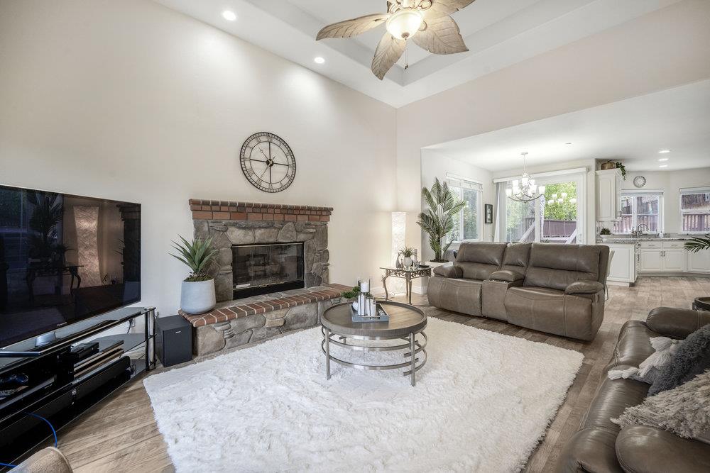 2360 Sunflower Circle Gilroy, CA 95020 - Photo 16 of 49 a living room with furniture a flat screen tv and a fireplace