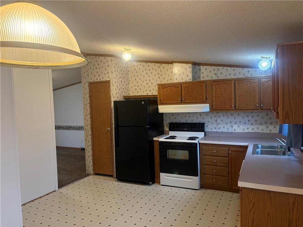 903 Union Street Farrell, PA 16121 - Photo 8 of 29 a kitchen with a refrigerator sink and cabinets
