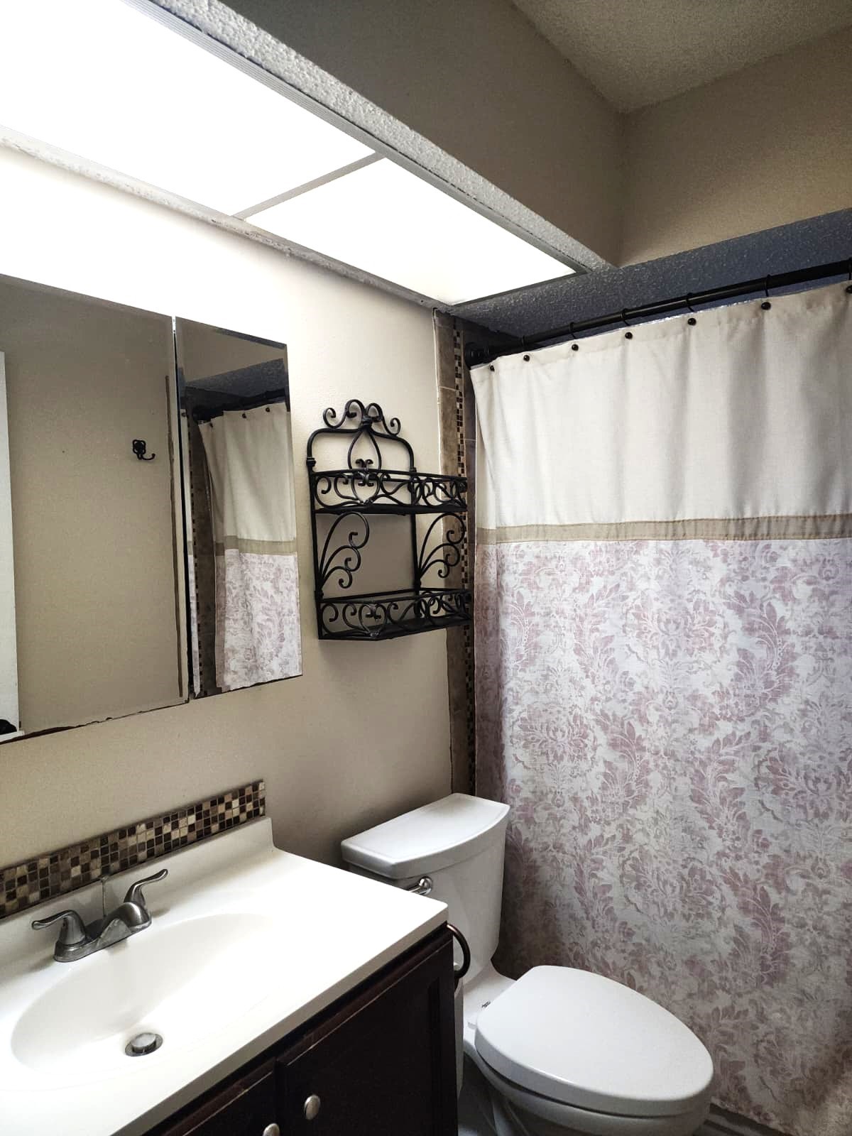 718 Silverpines Road Houston, TX 77062 - Photo 33 of 49 a bathroom with a sink a toilet and shower curtain