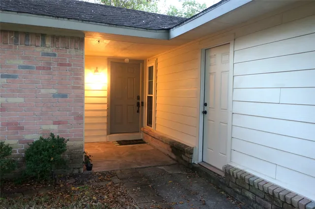 a view of front door of house