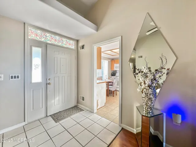 a view of a livingroom with a chandelier