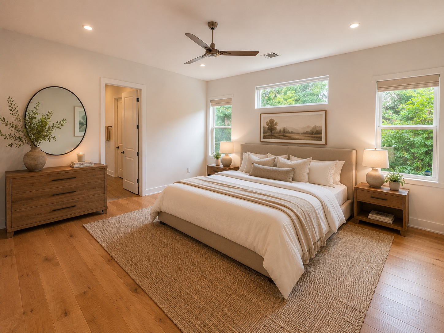 1719 Bunche Road Austin, TX 78721 - Photo 7 of 22 A well-lit primary bedroom offers abundant natural light and rich hardwood flooring.