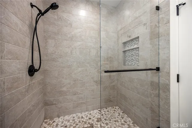 a bathroom with a shower