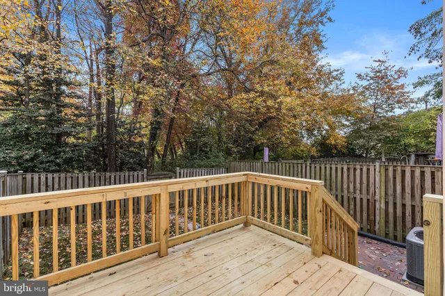 a view of a wooden deck