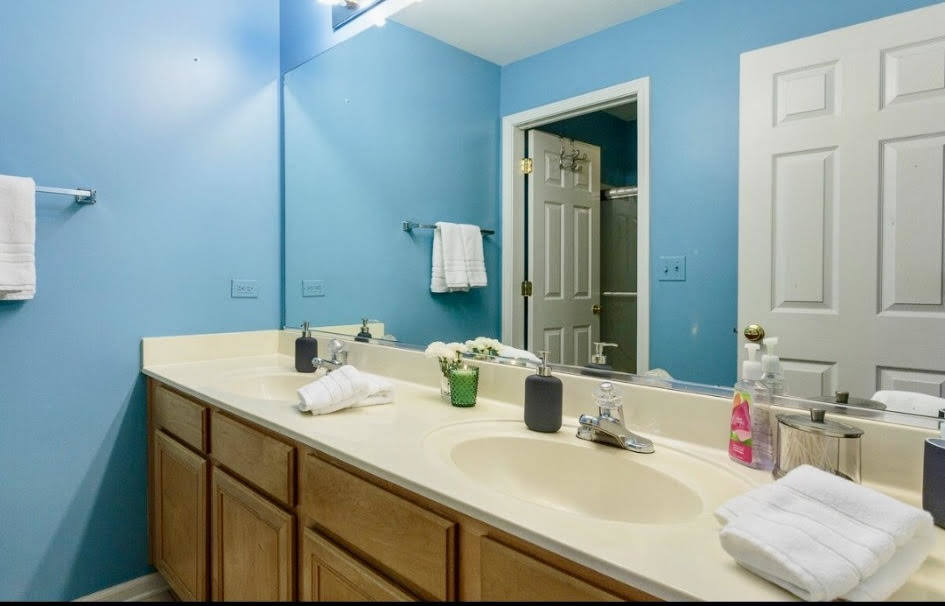 671 Wintergreen Circle Naperville, IL 60540 - Photo 13 of 17 a bathroom with a sink and a mirror
