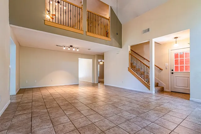 a view of an entryway with a window