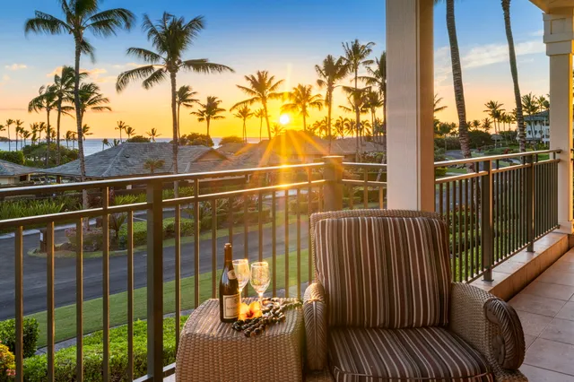 a view of a balcony with plants