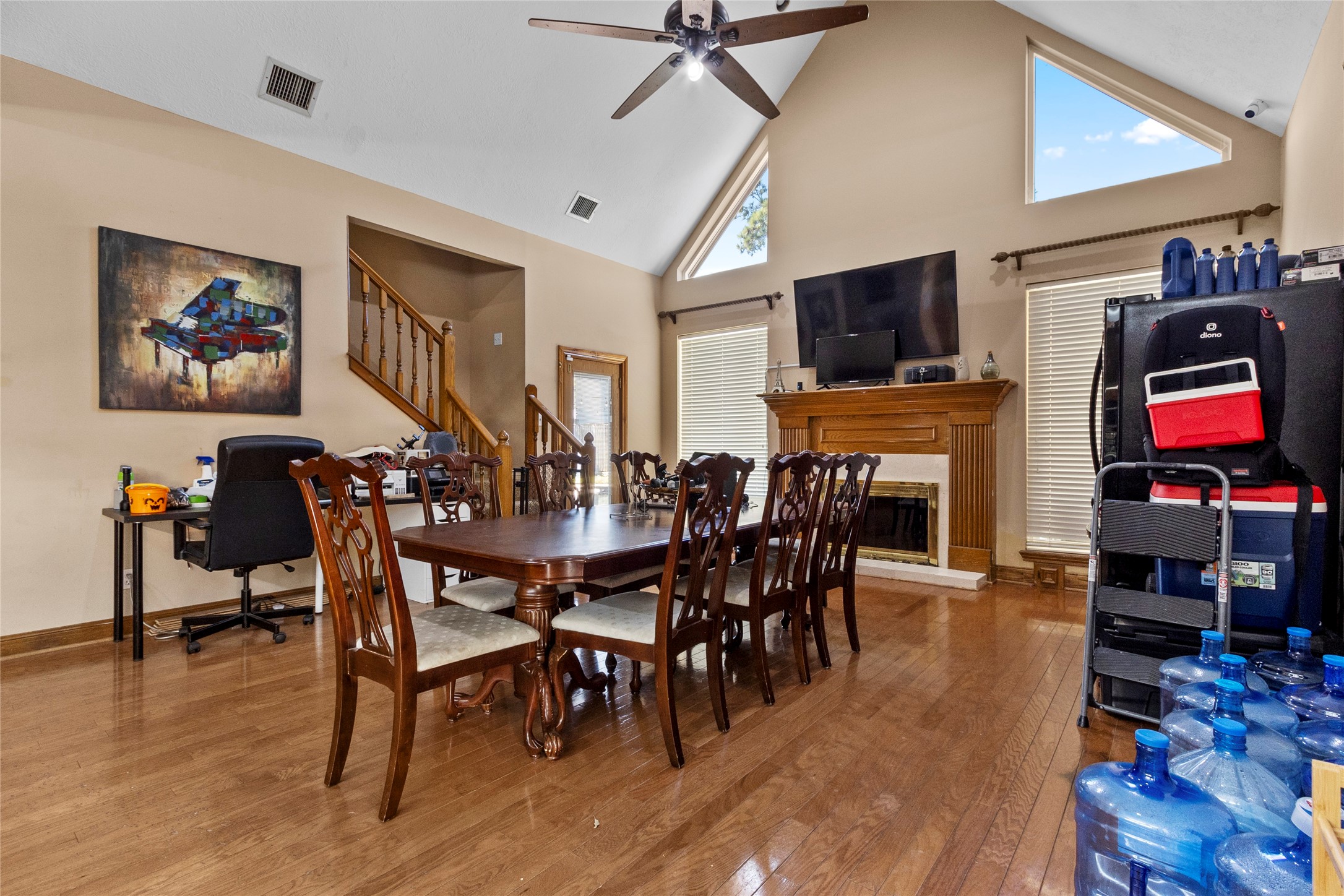 14907 Pine Point Court Houston, TX 77070 - Photo 15 of 33 a view of a dining room with furniture and wooden floor