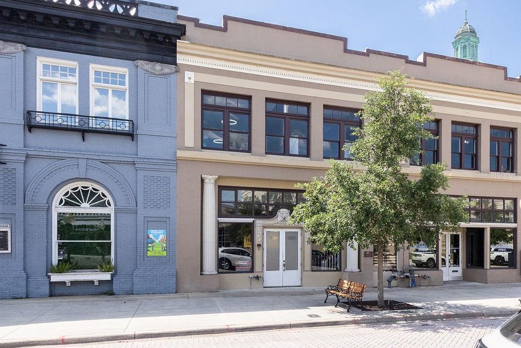 a front view of a building