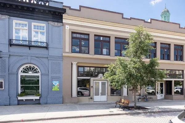 a front view of a building