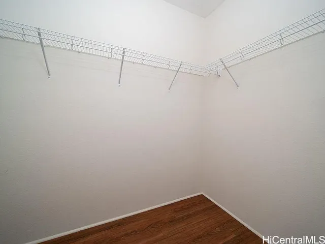 a view of a room with racks on the wall
