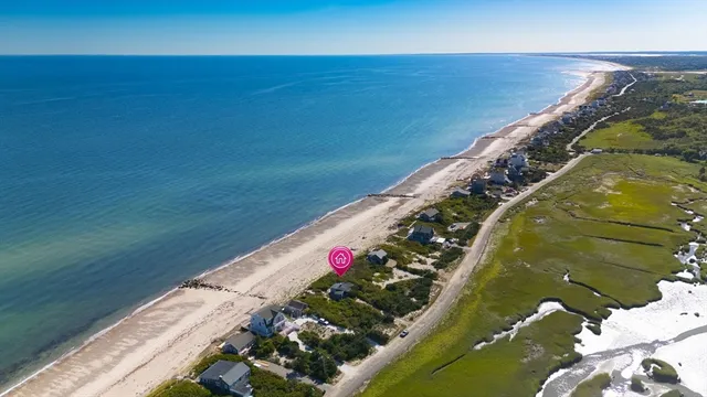 a view of an ocean and beach