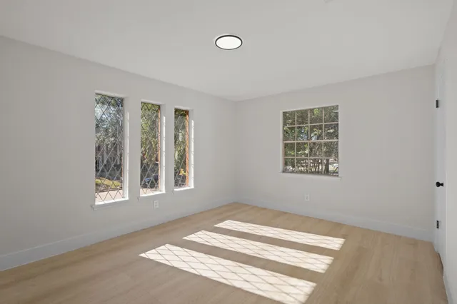 an empty room with a window