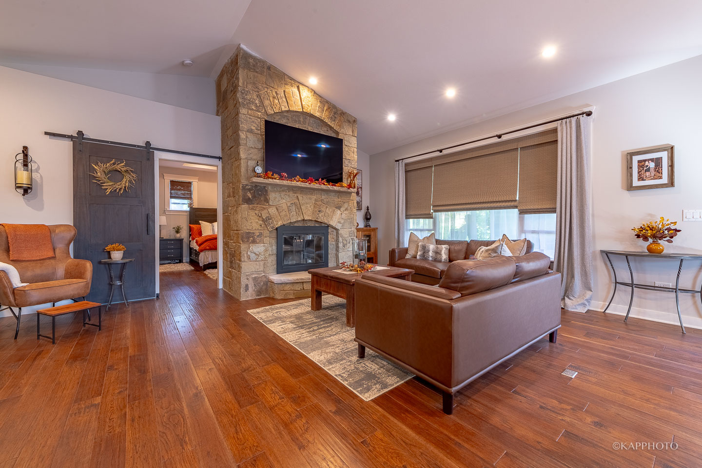 249 Easy Street Lake Holiday, IL 60552 - Photo 16 of 42 a living room with furniture and a fireplace