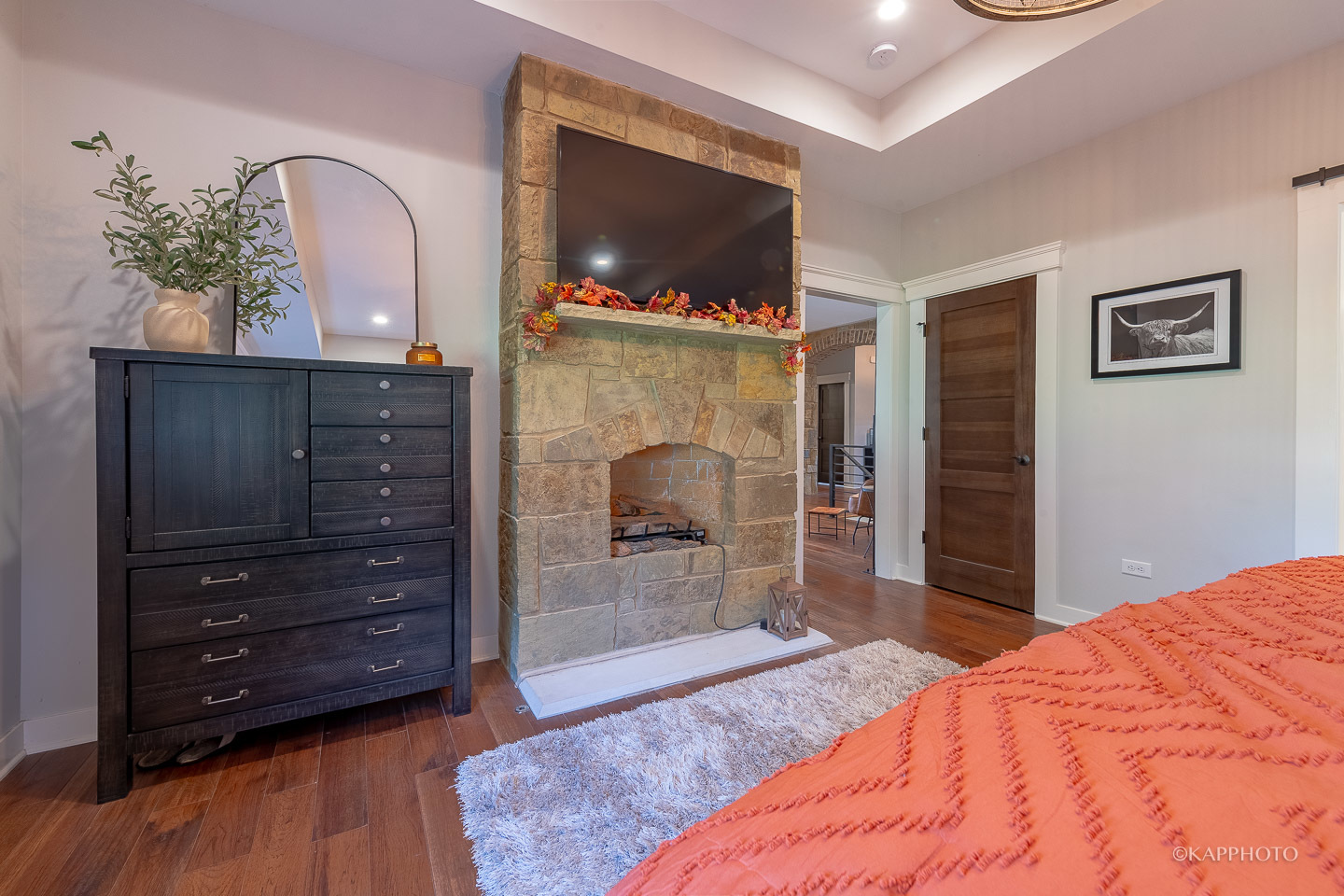 249 Easy Street Lake Holiday, IL 60552 - Photo 17 of 42 a bedroom with a bed and a mirror