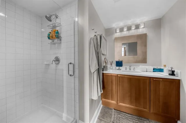 a view of a living room and a chandelier