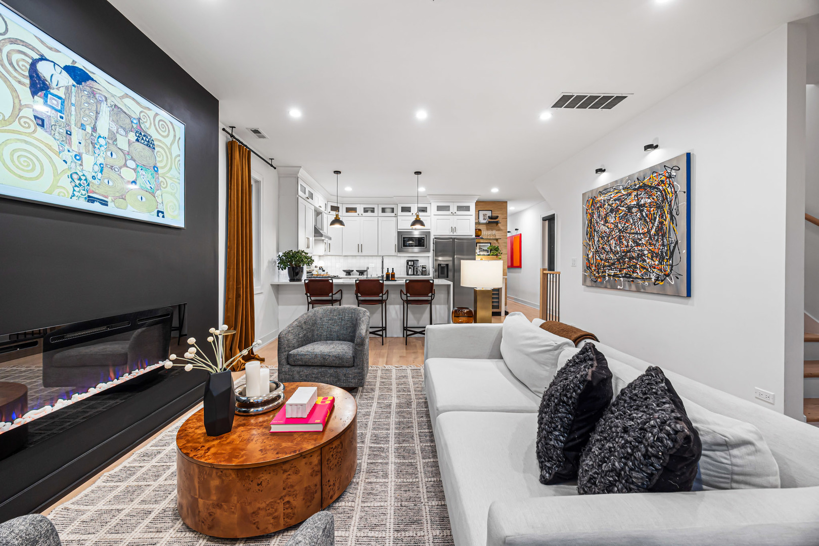 1738 West 17th Street, Unit 3 Chicago, IL 60608 - Photo 12 of 28 a living room with furniture and a flat screen tv