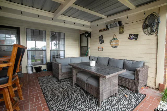 a outdoor space with a couch