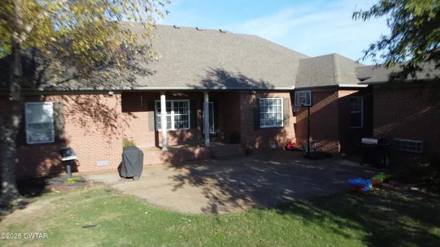a view of a park with swings