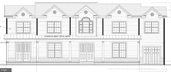 a view of a large white building