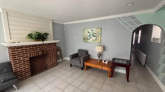 a living room with furniture