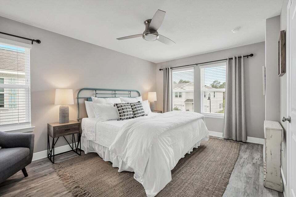 89 Crossing Lane, Unit F Santa Rosa Beach, FL 32459 - Photo 12 of 30 a bedroom with a bed and a window