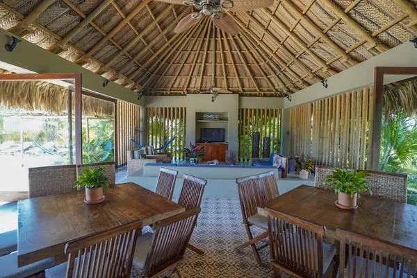 a outdoor space with furniture