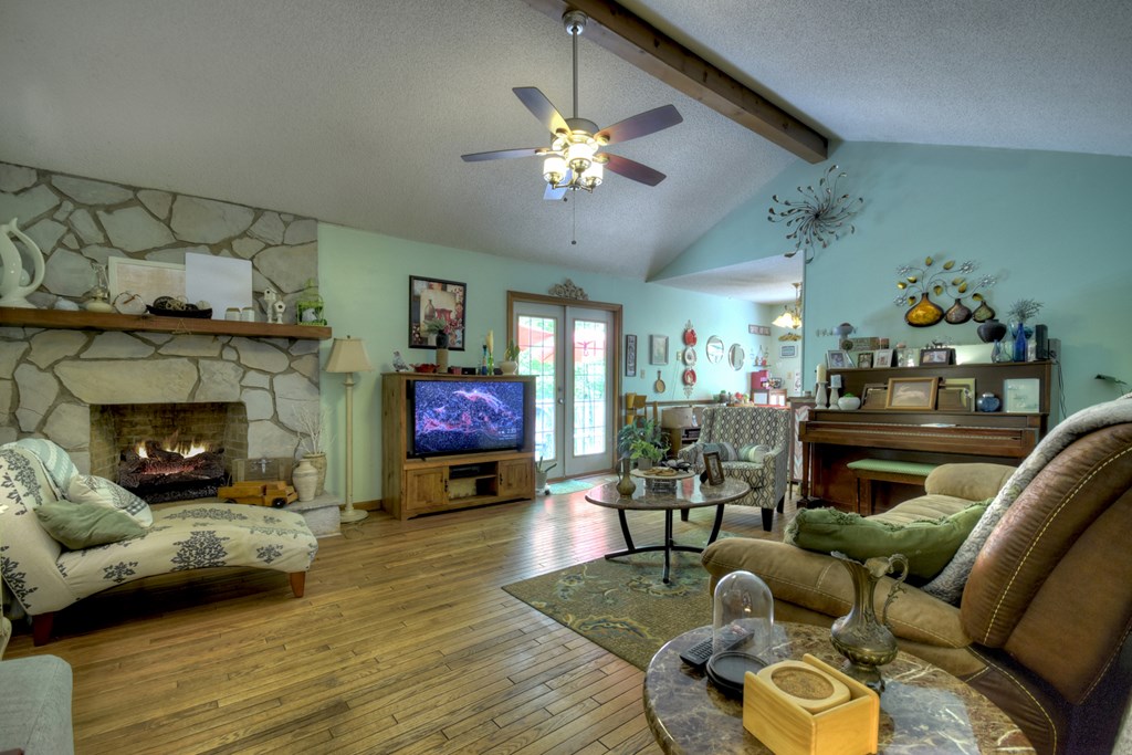 1359 Salem Road Mineral Bluff, GA 30559 - Photo 5 of 18 a living room with furniture and a fireplace