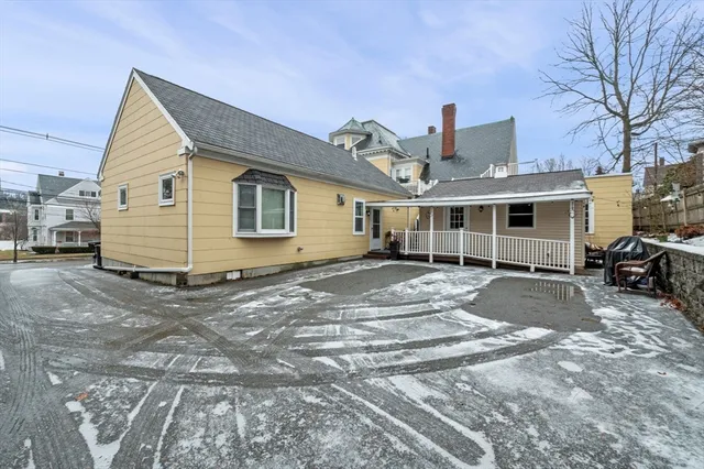 a view of a house with a patio
