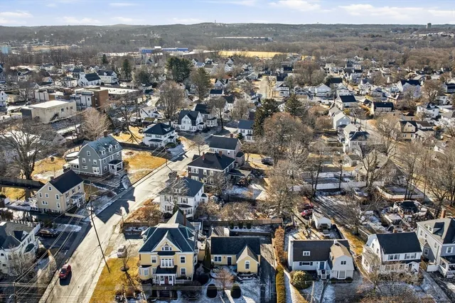 an aerial view of multiple house