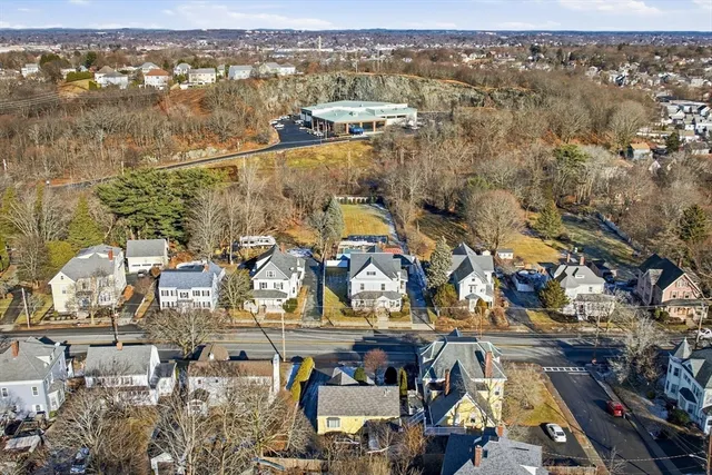 an aerial view of a city