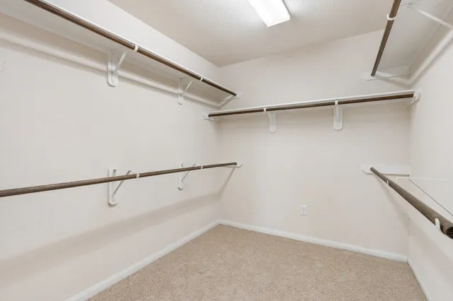 a view of small space with racks on the wall
