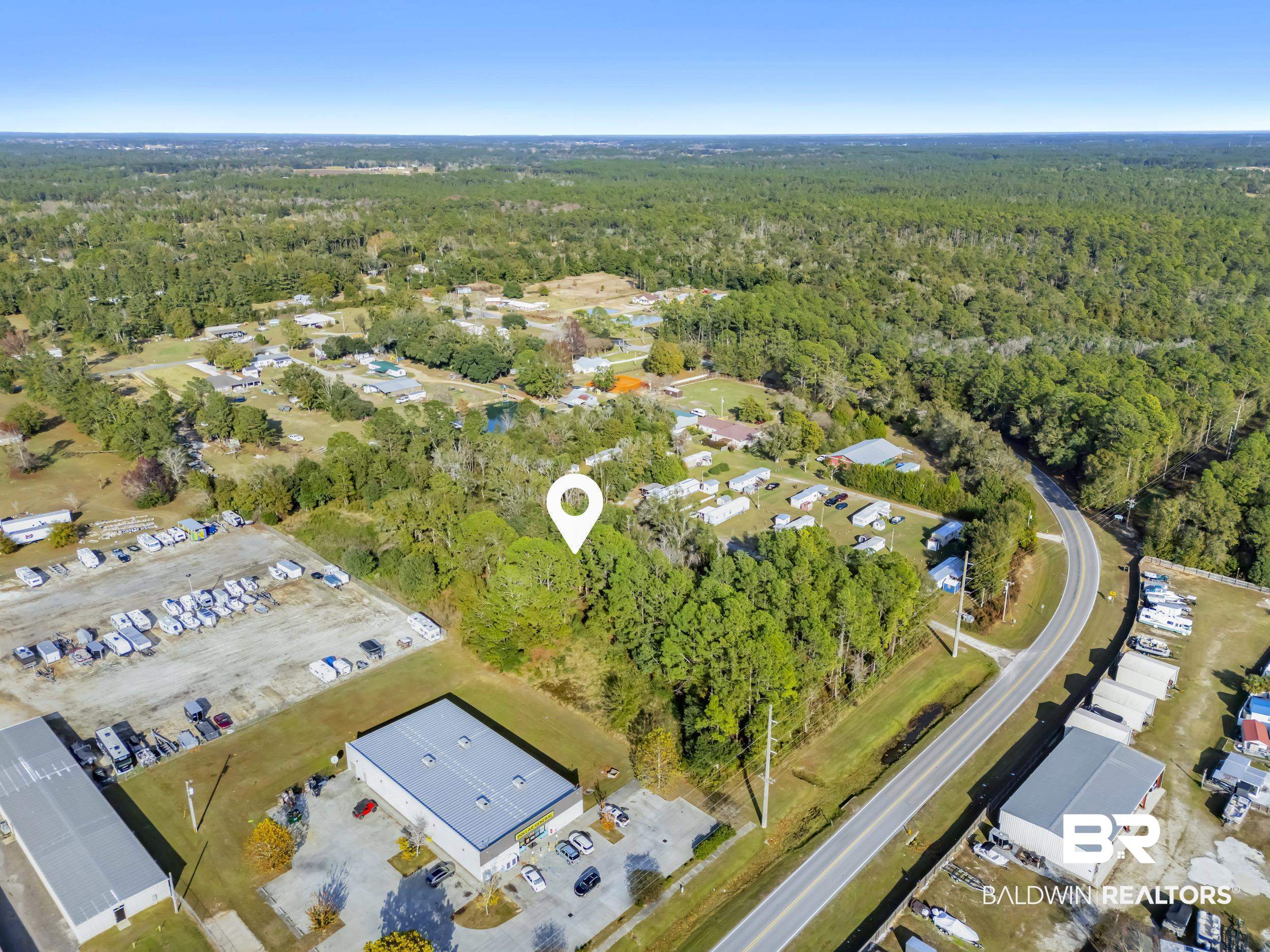 9967 County Road 83 Elberta, AL 36530 - Photo 3 of 21 Aerial overview of property's location with a heavily wooded area
