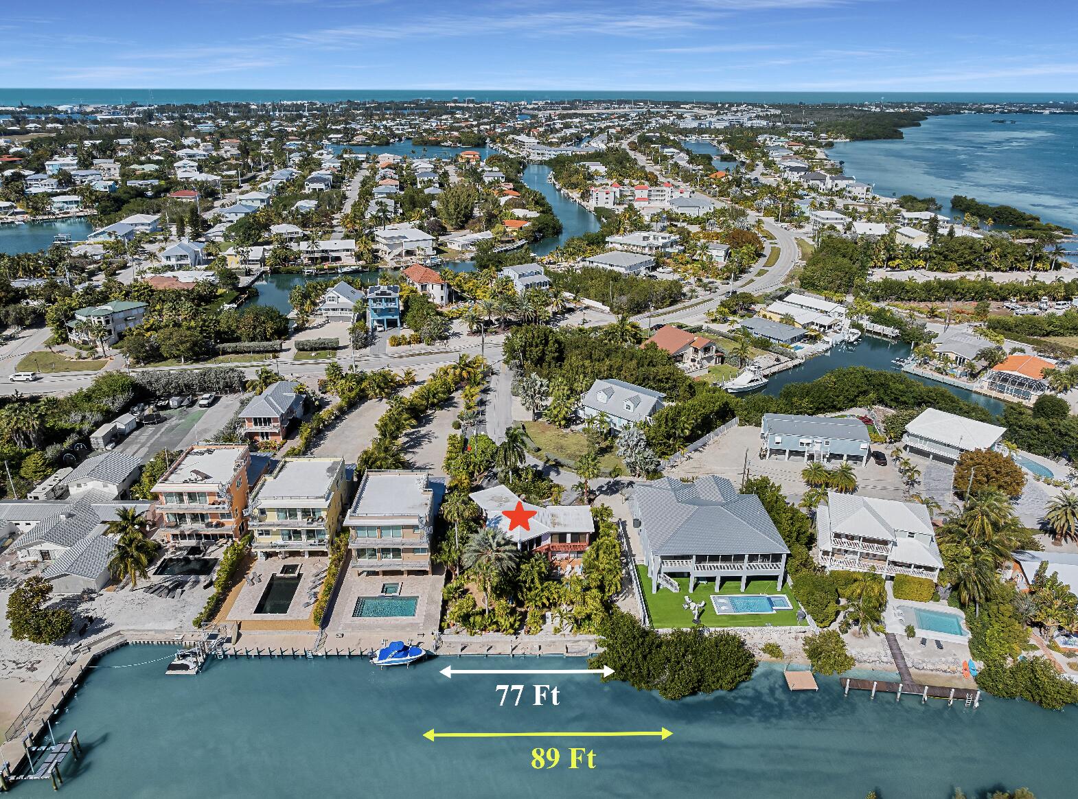 42 Treasure Road Marathon, FL 33050 - Photo 12 of 70 Aerial of Dock & Waterfront Length