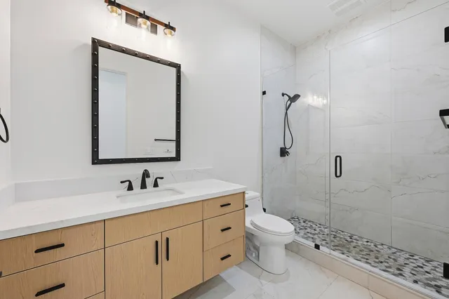 a bathroom with a shower