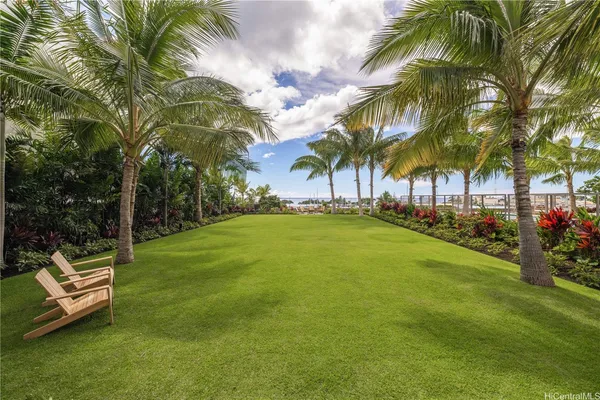 a view of a backyard with a garden