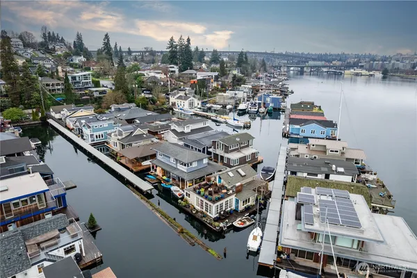 an aerial view of a city