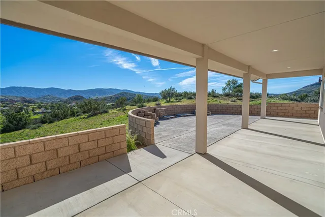 a view of an outdoor space with mountain view