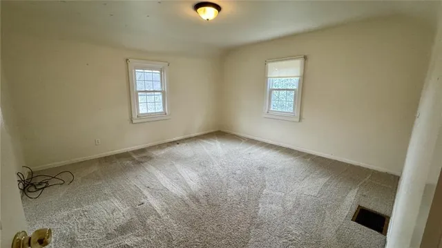a view of a livingroom with a window