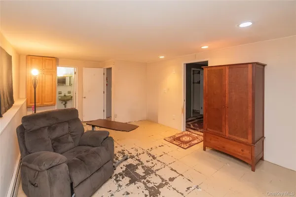 a view of a garage with garage