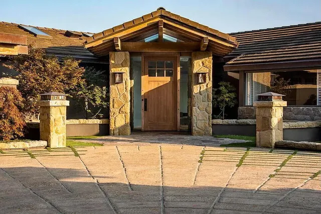 a view of a house with door