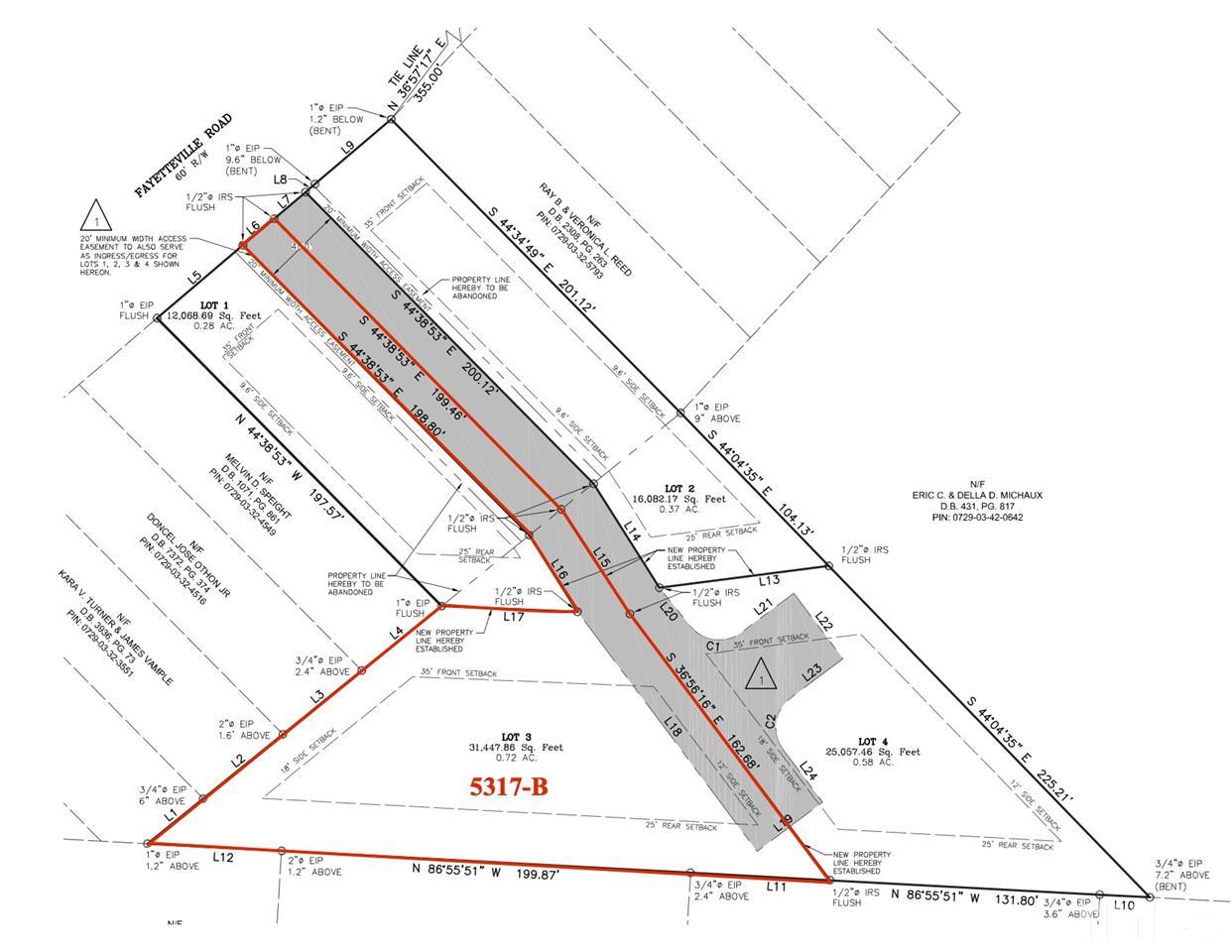 5317 B Fayetteville Road Durham, NC 27713 - Photo 30 of 30 Survey shows 0.72 acres of land