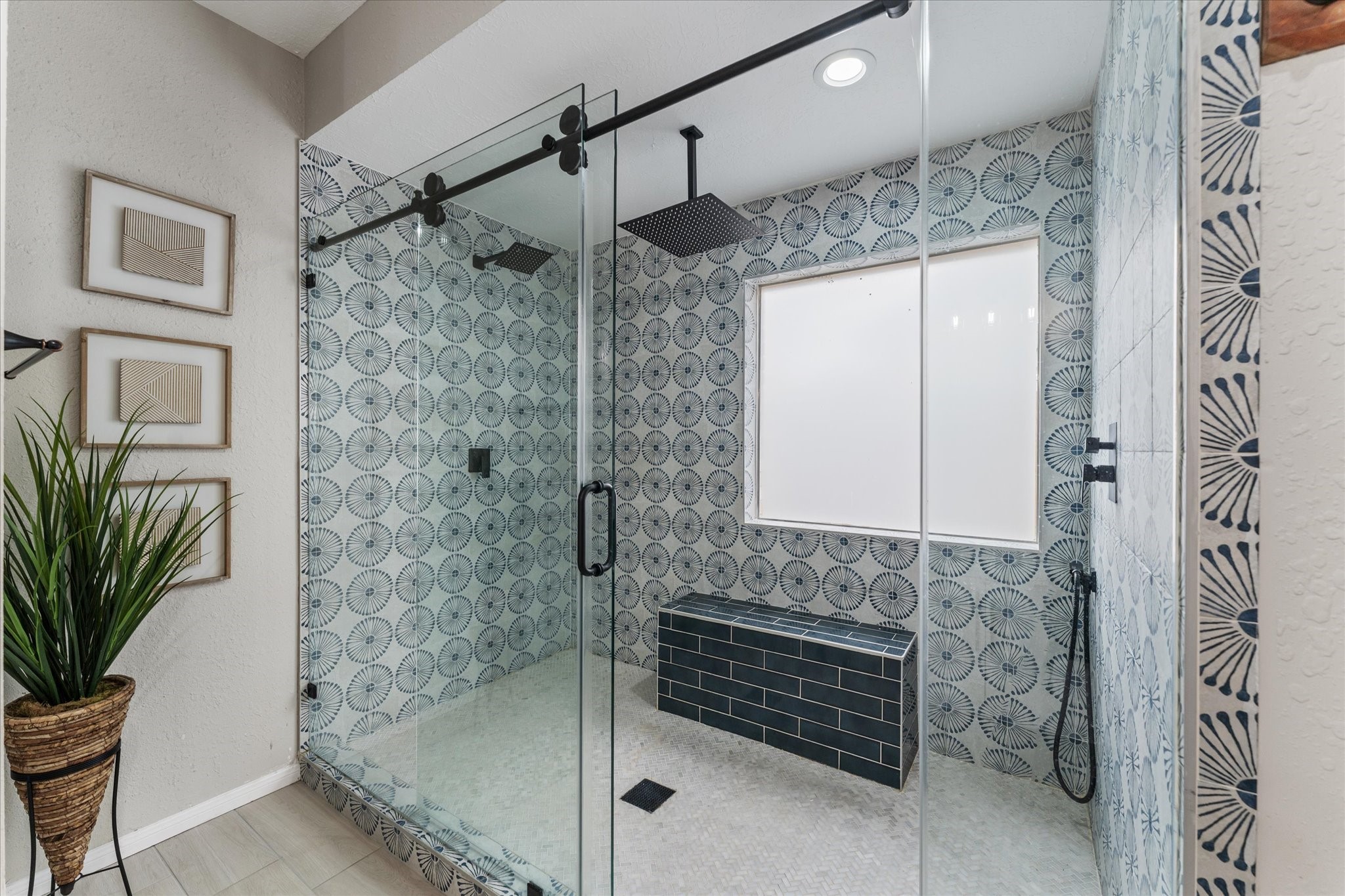 4318 Raintree Court Pasadena, TX 77505 - Photo 20 of 36 a bathroom with a shower and a mirror