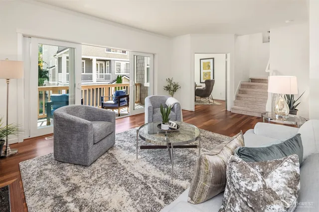 a view of a bench in the roof deck