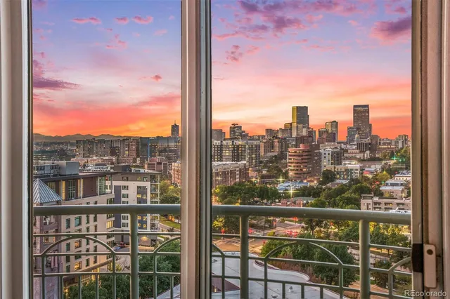 a view of a city from a balcony