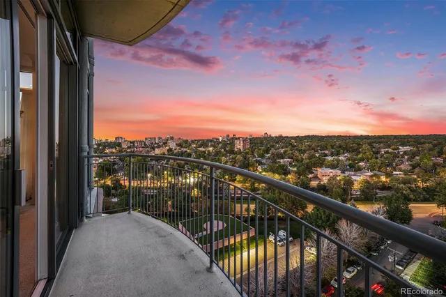 a view of a city from a balcony