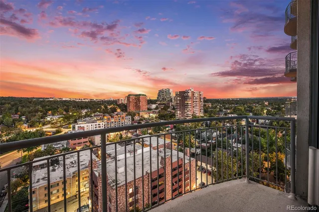 a view of city and balcony