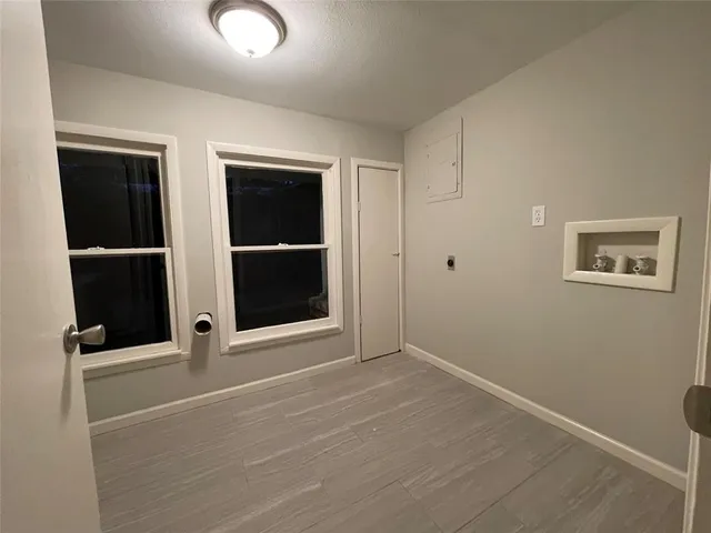 an empty room with closet