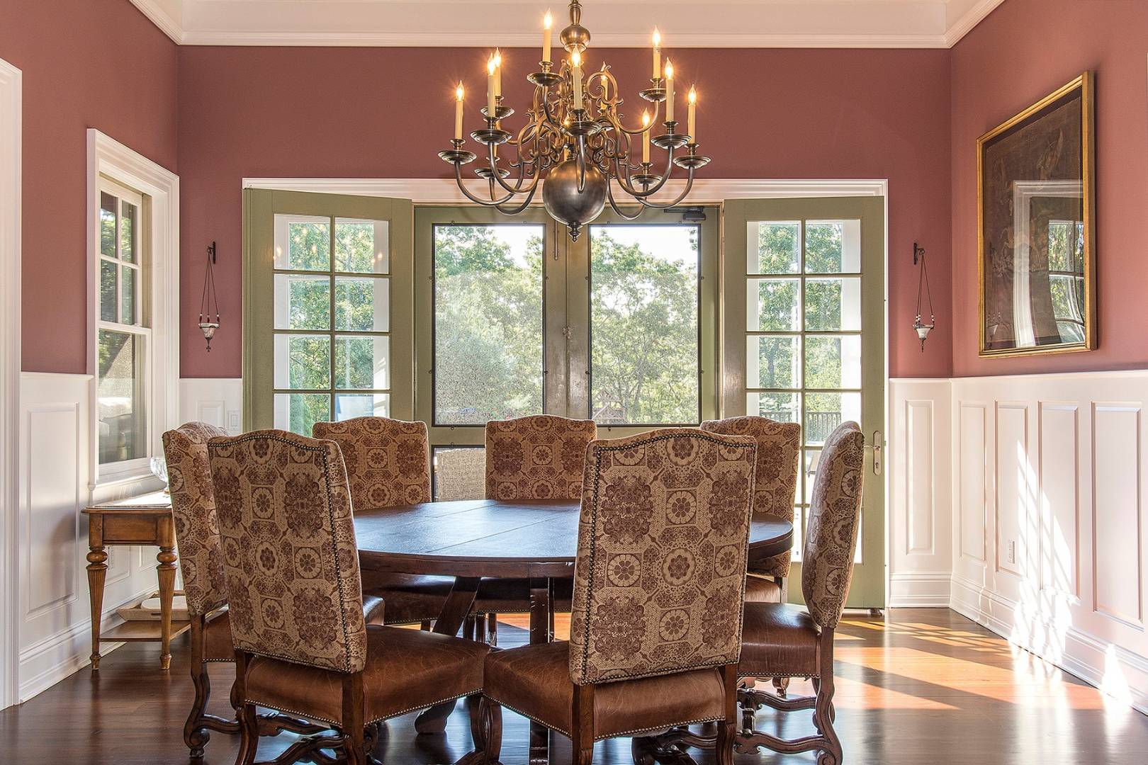 5 Highview Drive Wainscott, NY 11937 - Photo 7 of 20 a view of a dining room with furniture wooden floor and chandelier